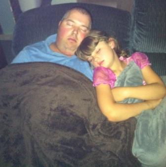 Dad Mike & Daughter Rebecca after a Long Day